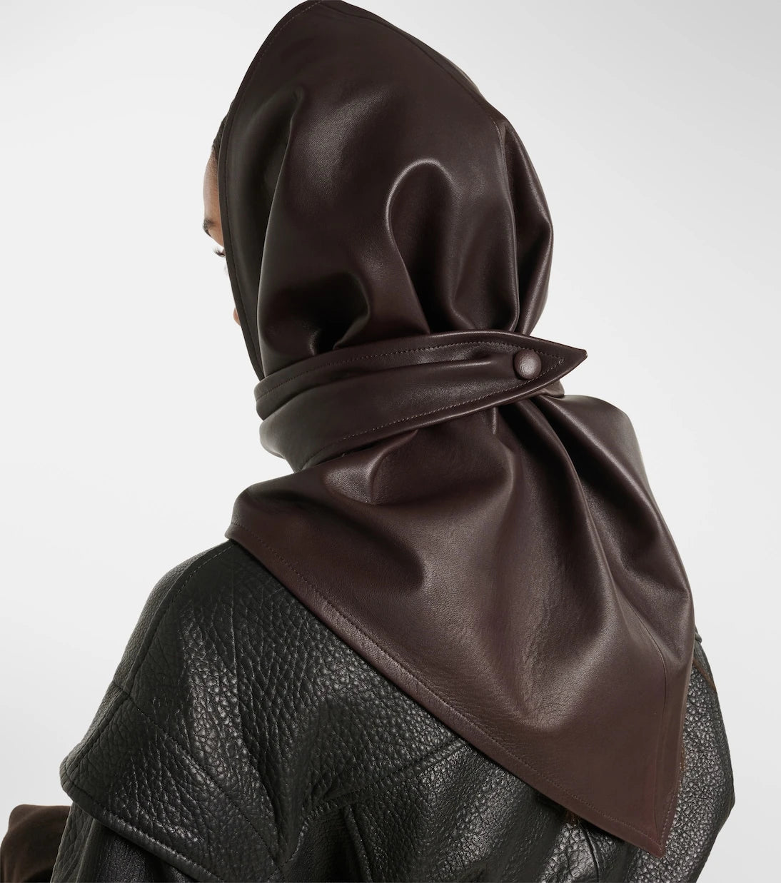 Nour Hammour - Draped leather hood