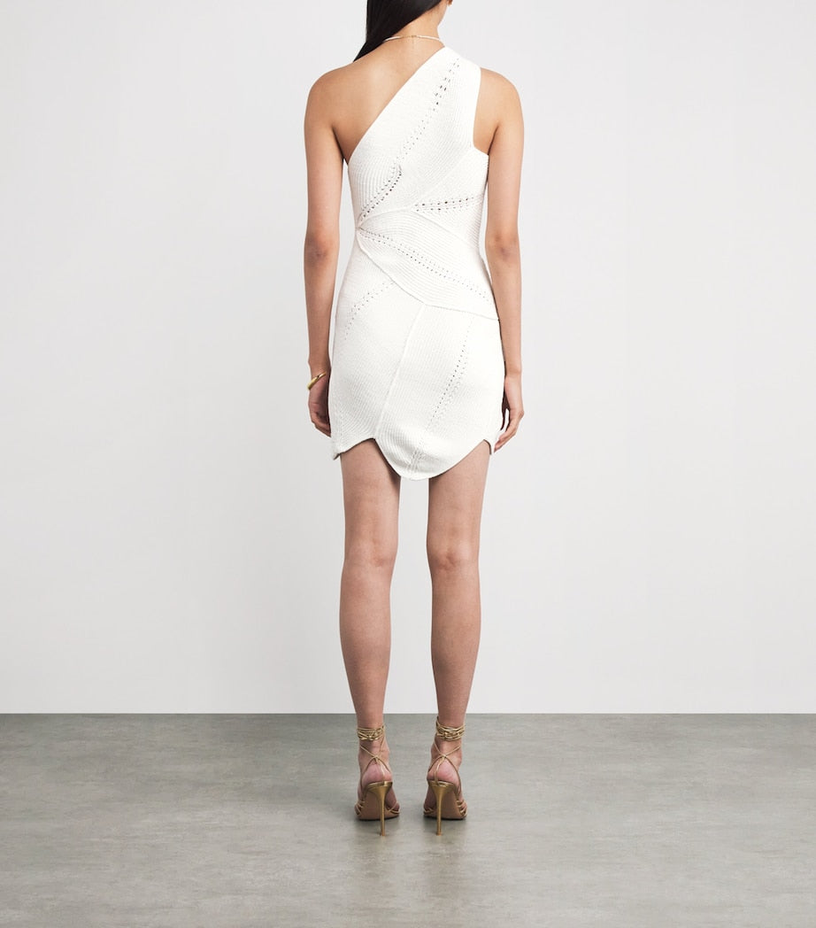 Cult Gaia White One-Shoulder Coreline Mini Dress