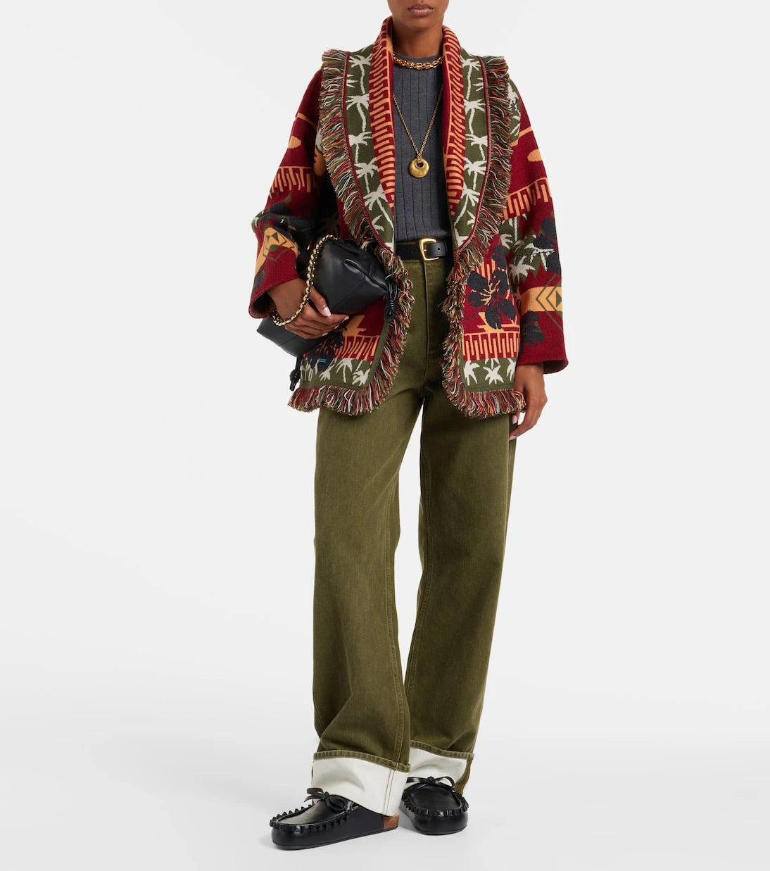 Alanui - Hibiscus Bloom virgin wool cardigan