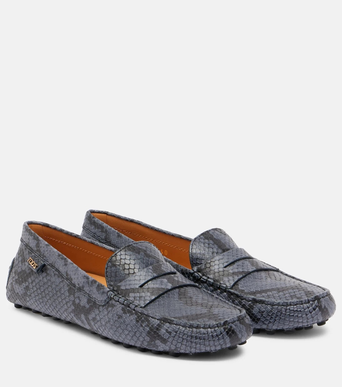 Tod's - Gommino snake-effect leather driving shoes
