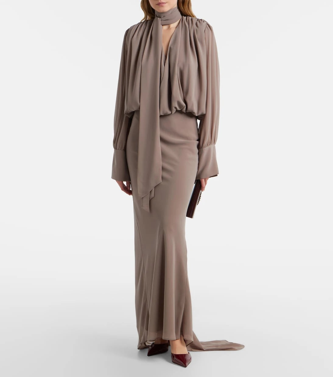 Rotate - Scarf-detail maxi dress