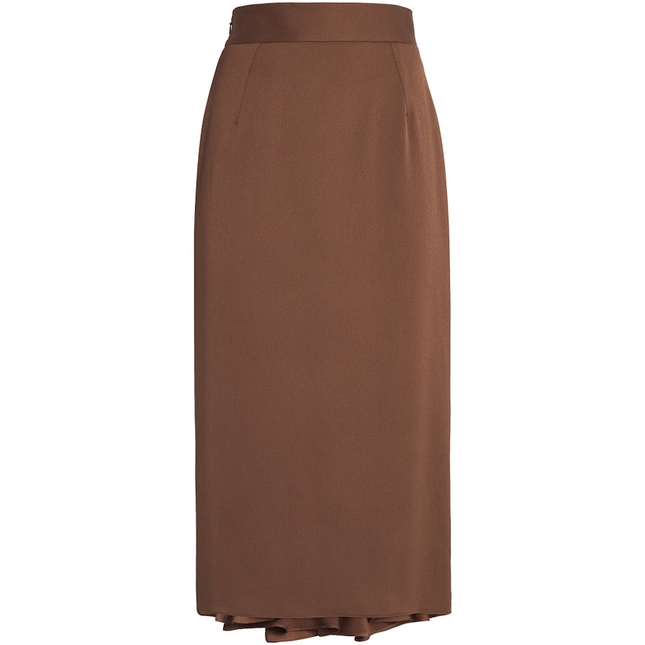 Brown Charmeuse Nyx Maxi Skirt