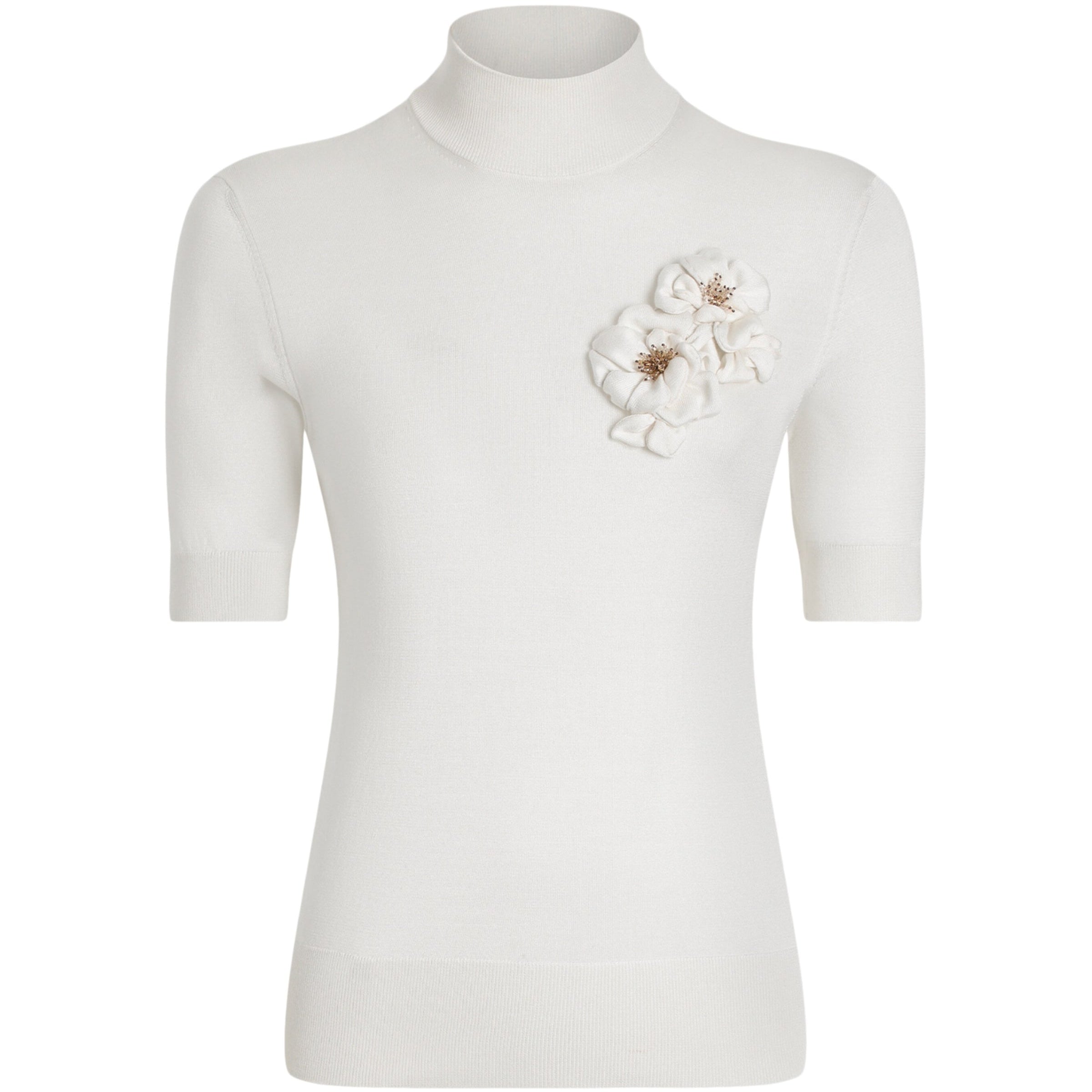 Dolce & Gabbana Multi Silk Flower-Appliqué Sweater