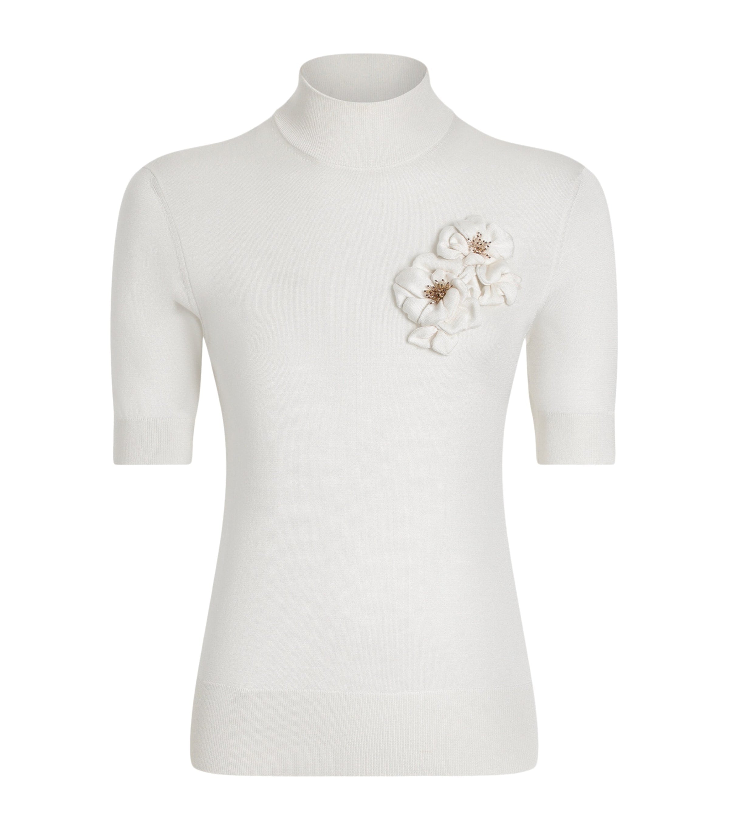 Dolce & Gabbana Multi Silk Flower-Appliqué Sweater