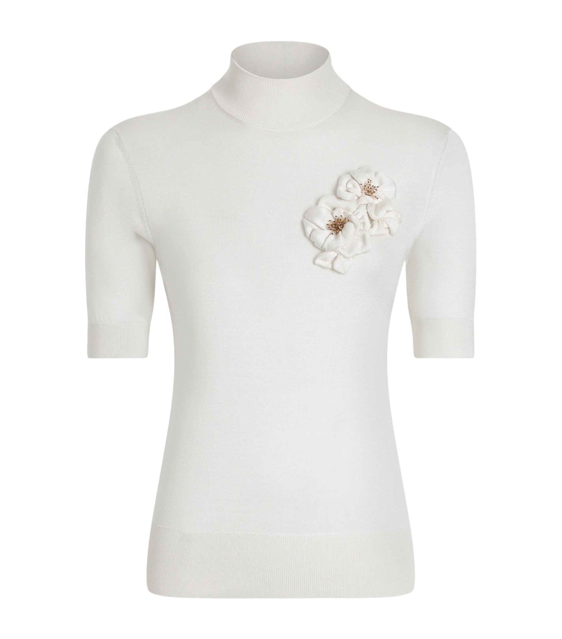 Dolce & Gabbana Multi Silk Flower-Appliqué Sweater