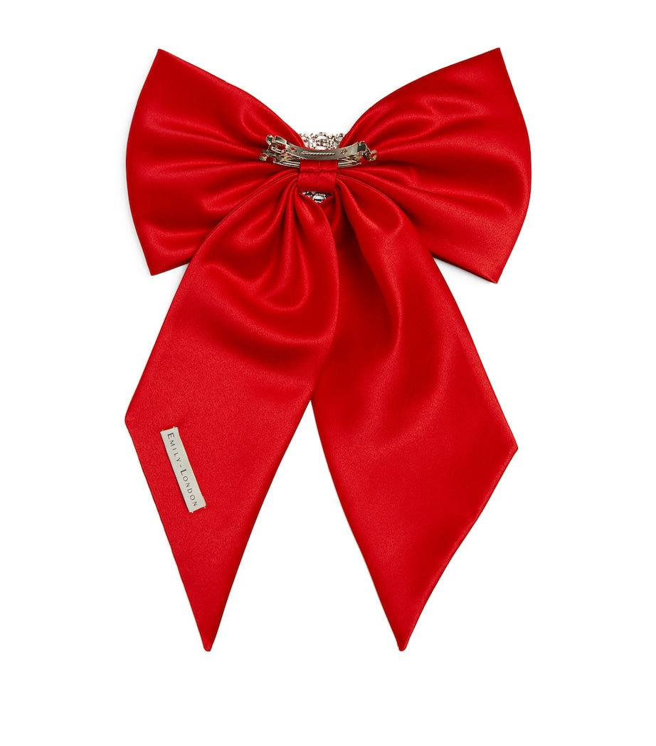 EMILY-LONDON Red Silk Luna Hair Clip