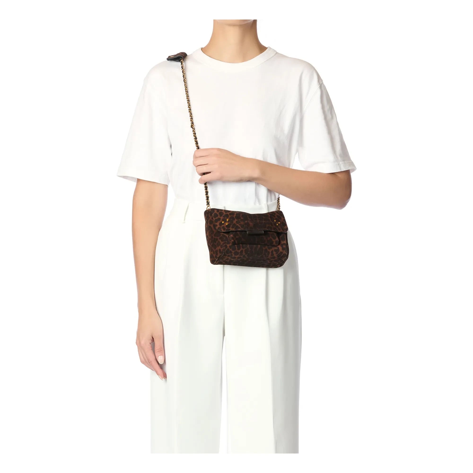 Jérôme Dreyfuss - Lulu S Bag Velvet Leopard crust | Brown