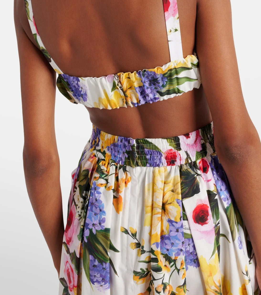 Dolce&Gabbana - Floral cotton poplin bra top