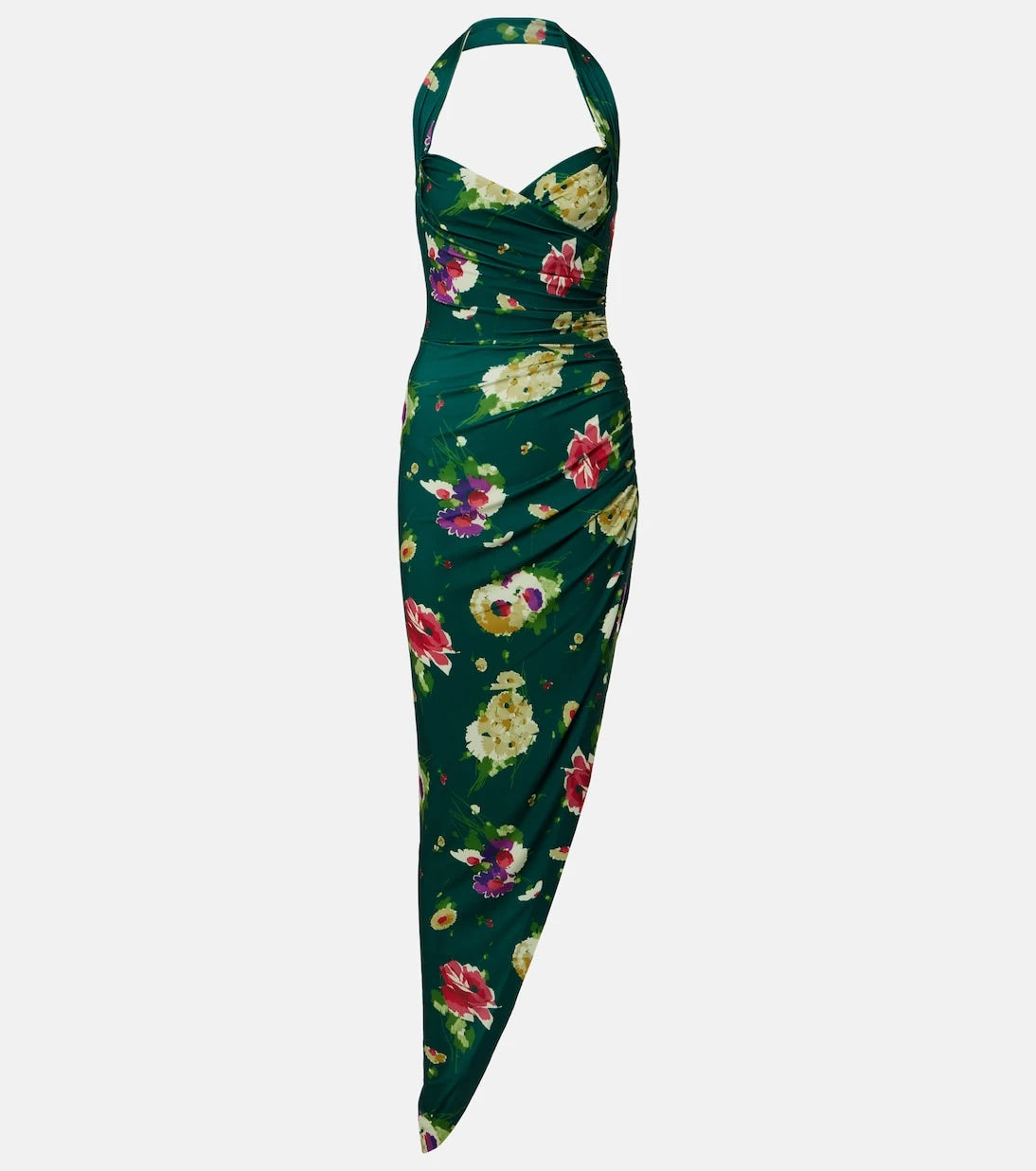 Norma Kamali - Cayla asymmetric ruched midi dress