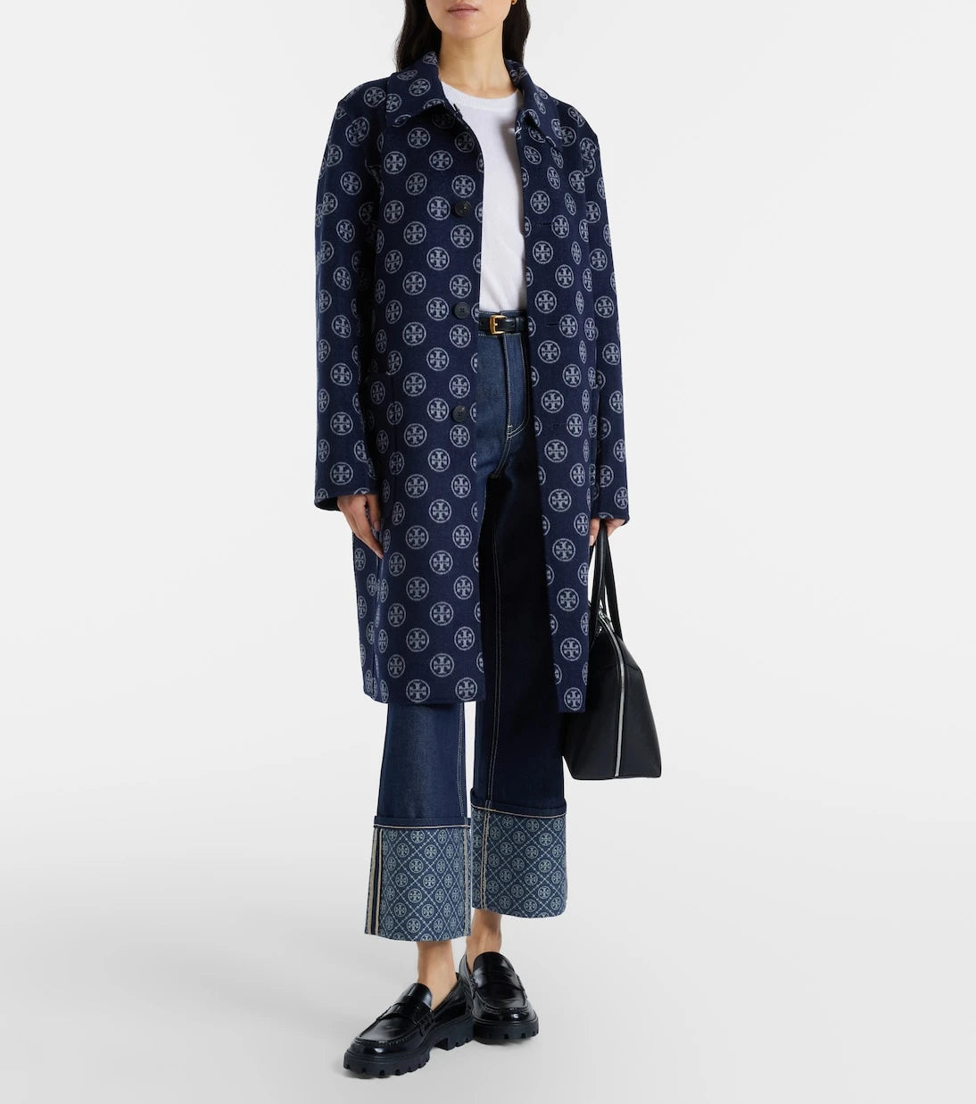 Tory Burch - Monogram wide-leg jeans