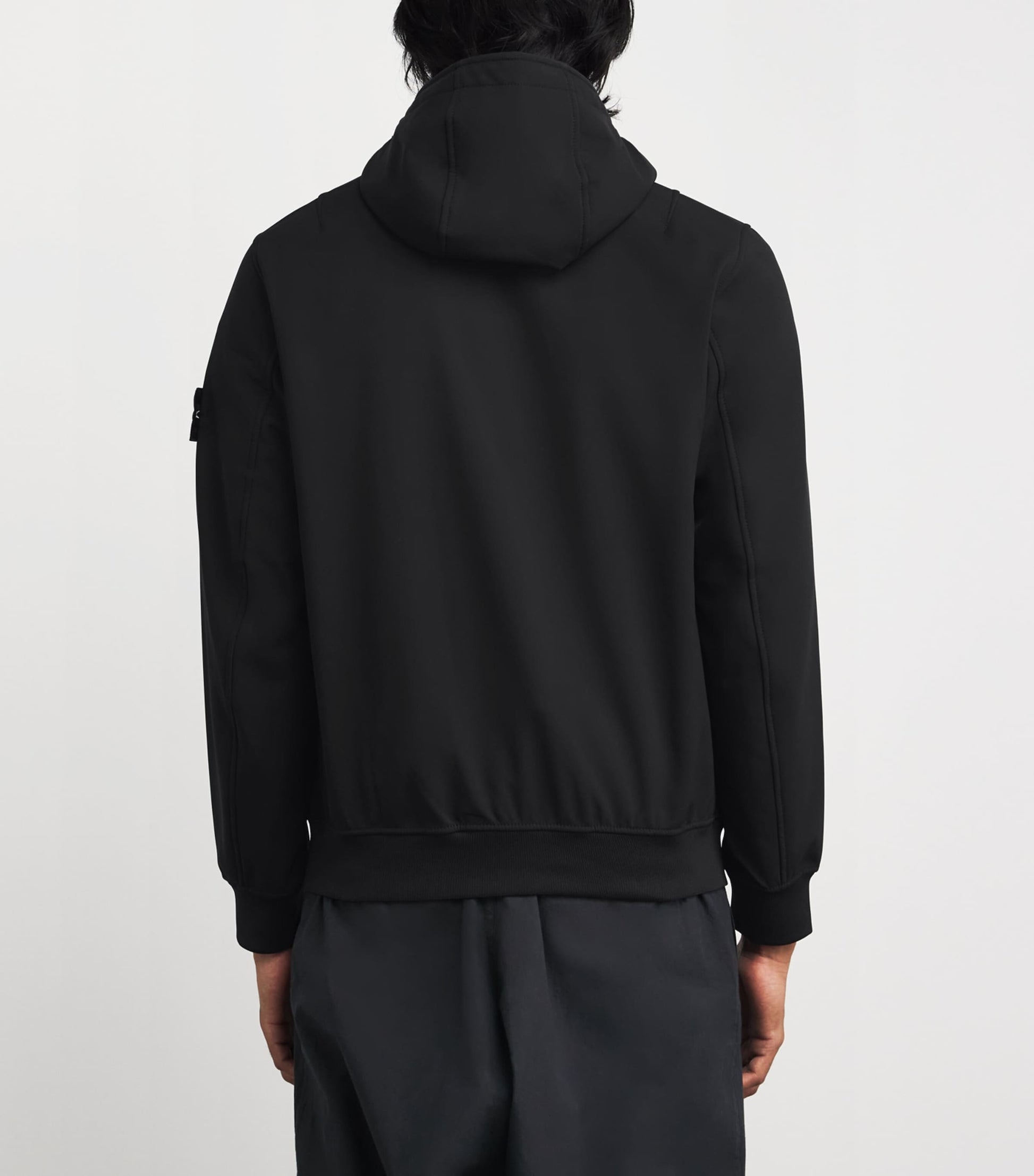 Stone Island Black Soft Shell Bomber Jacket