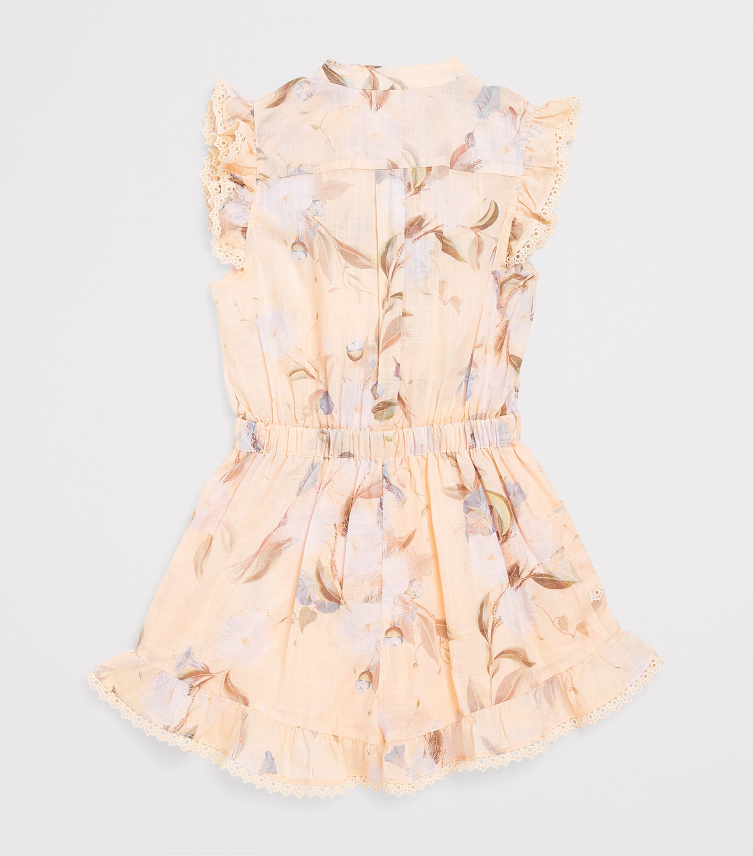 Zimmermann Kids Cotton Crochet-Trim Cascadian Frill Playsuit (2-12 Years)