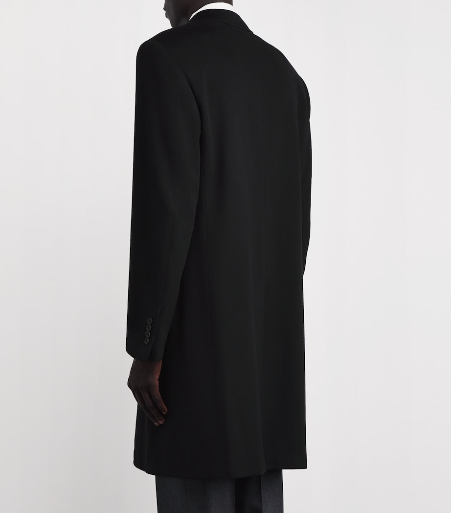 Canali Black Wool-Cashmere Overcoat