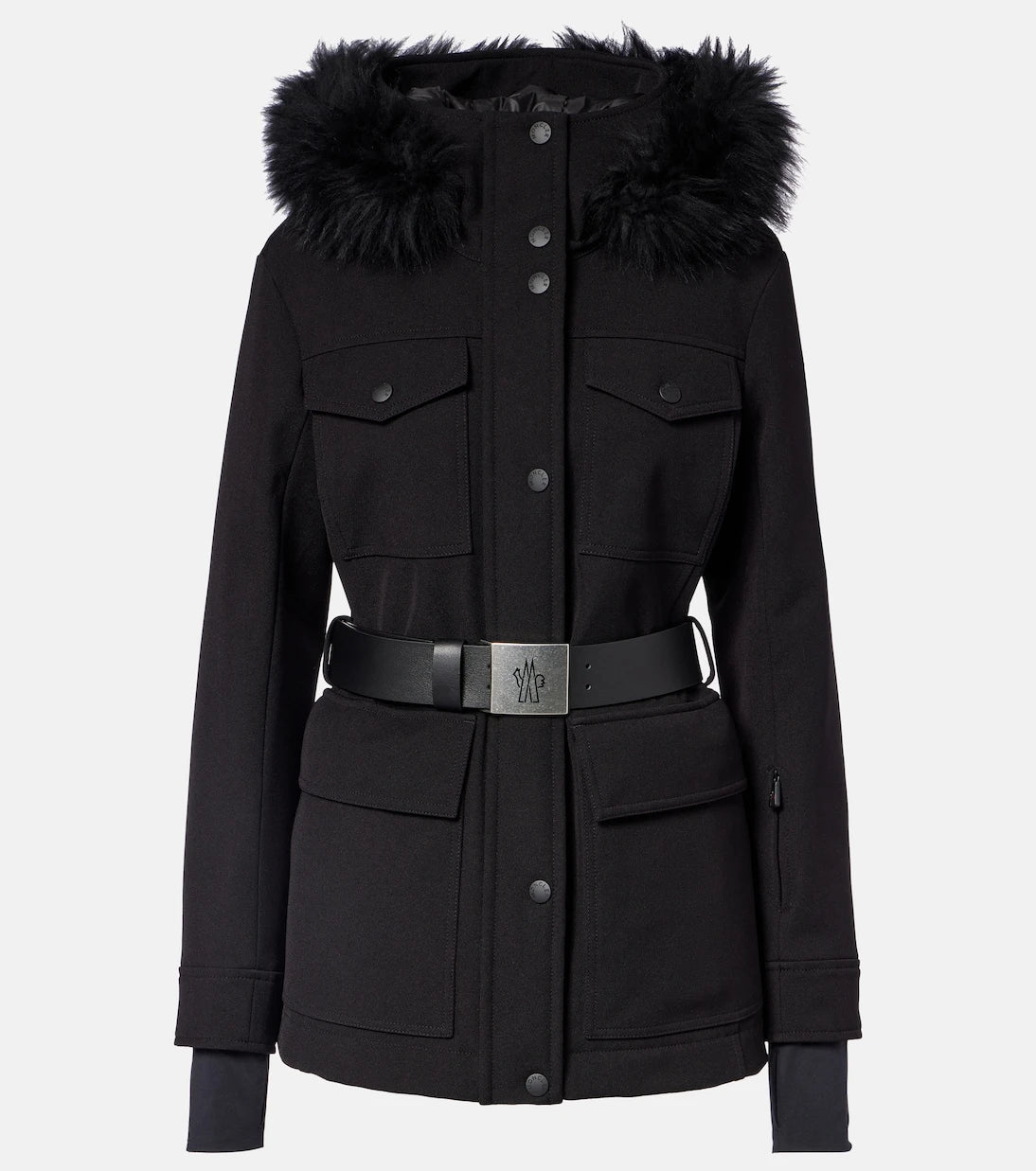 Moncler Grenoble - Linotte hooded shearling-trimmed ski jacket