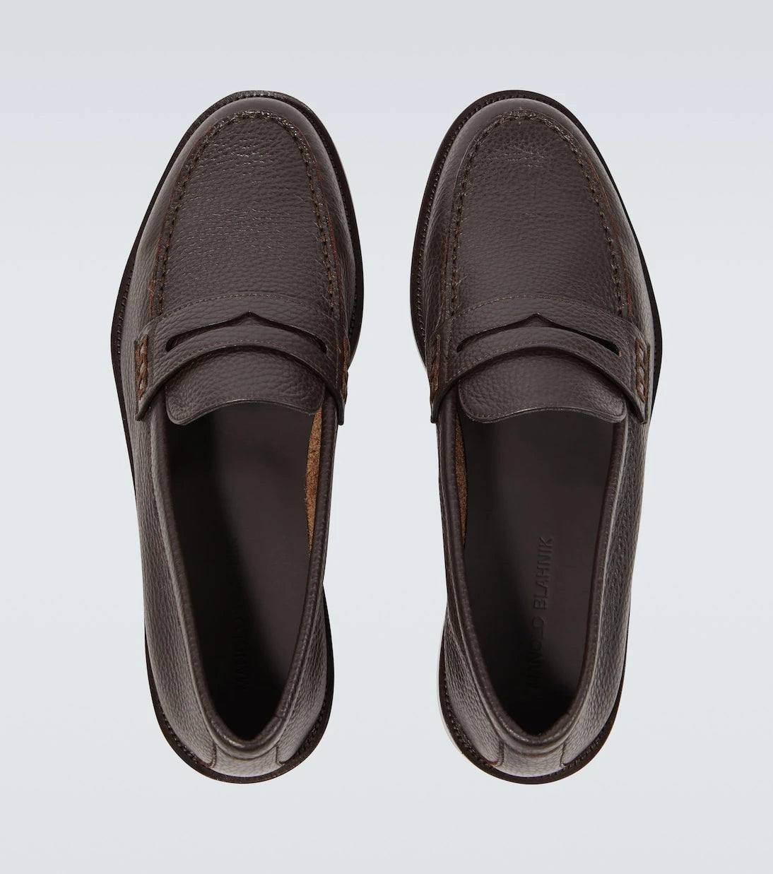 Manolo Blahnik - Perry leather penny loafers
