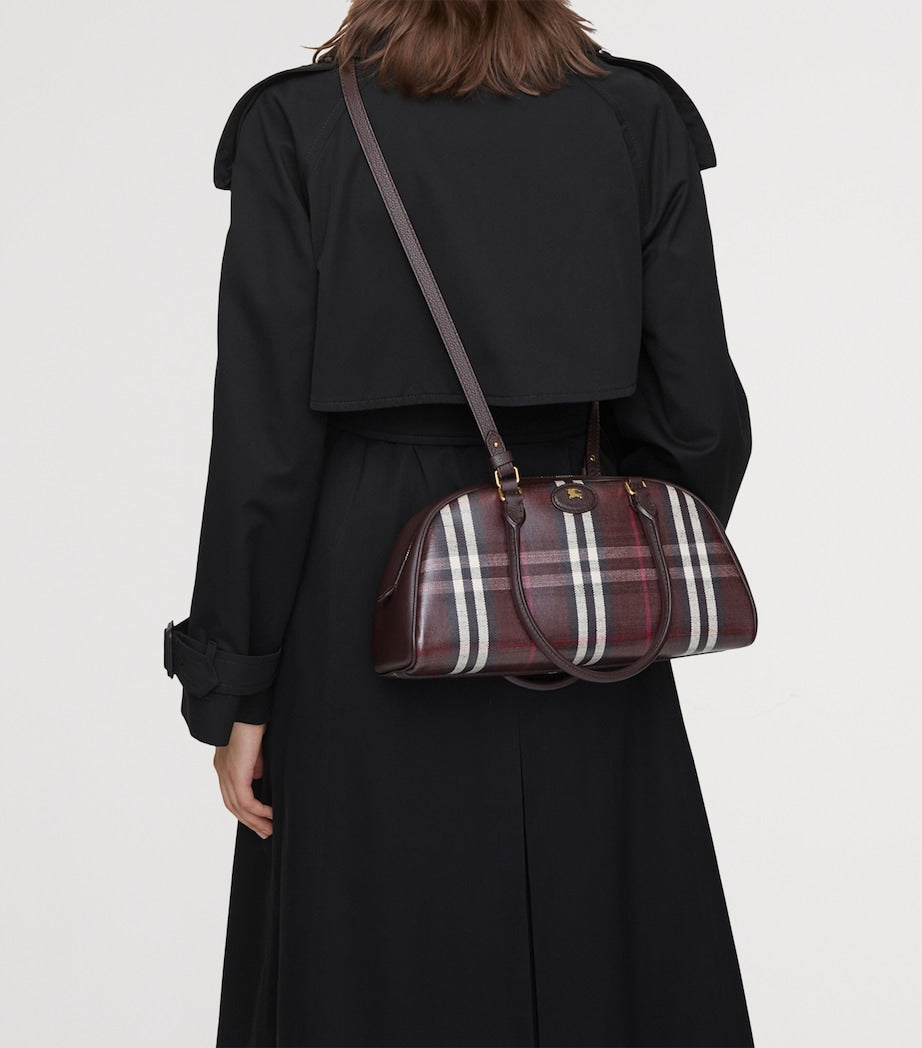 Burberry Brown Medium Check Highlands Top-Handle Bag