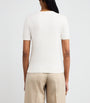 Weekend Max Mara White Silk-Cotton Ribbed-Trim T-Shirt