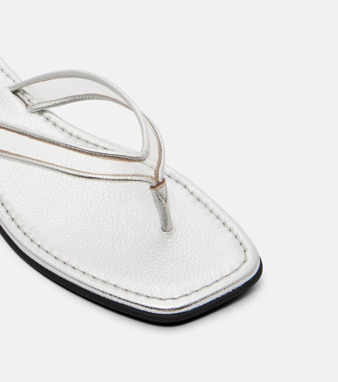 Veronica Beard - Clea leather-trimmed PVC thong sandals