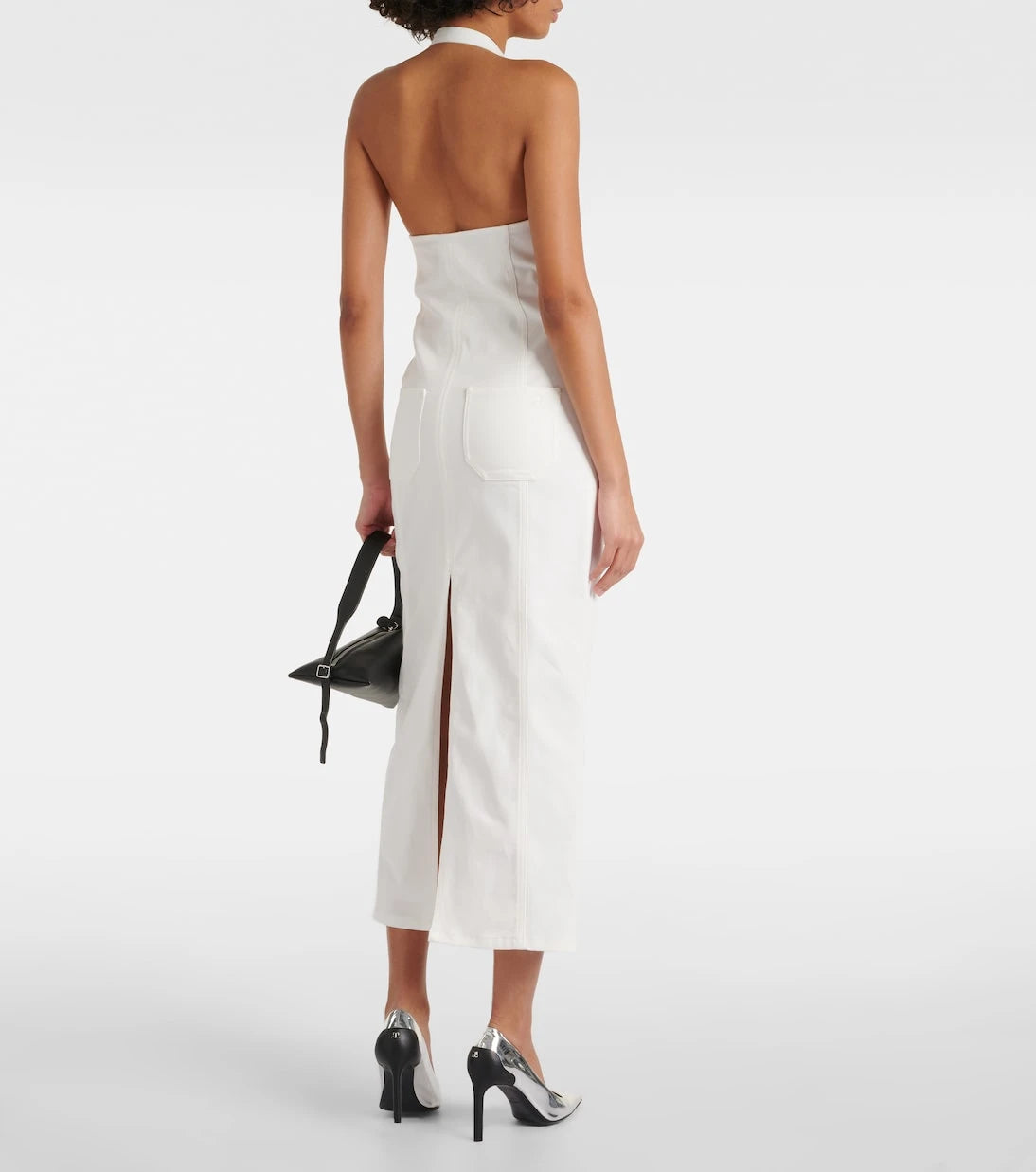 Courrèges - Multiflex denim midi elbise