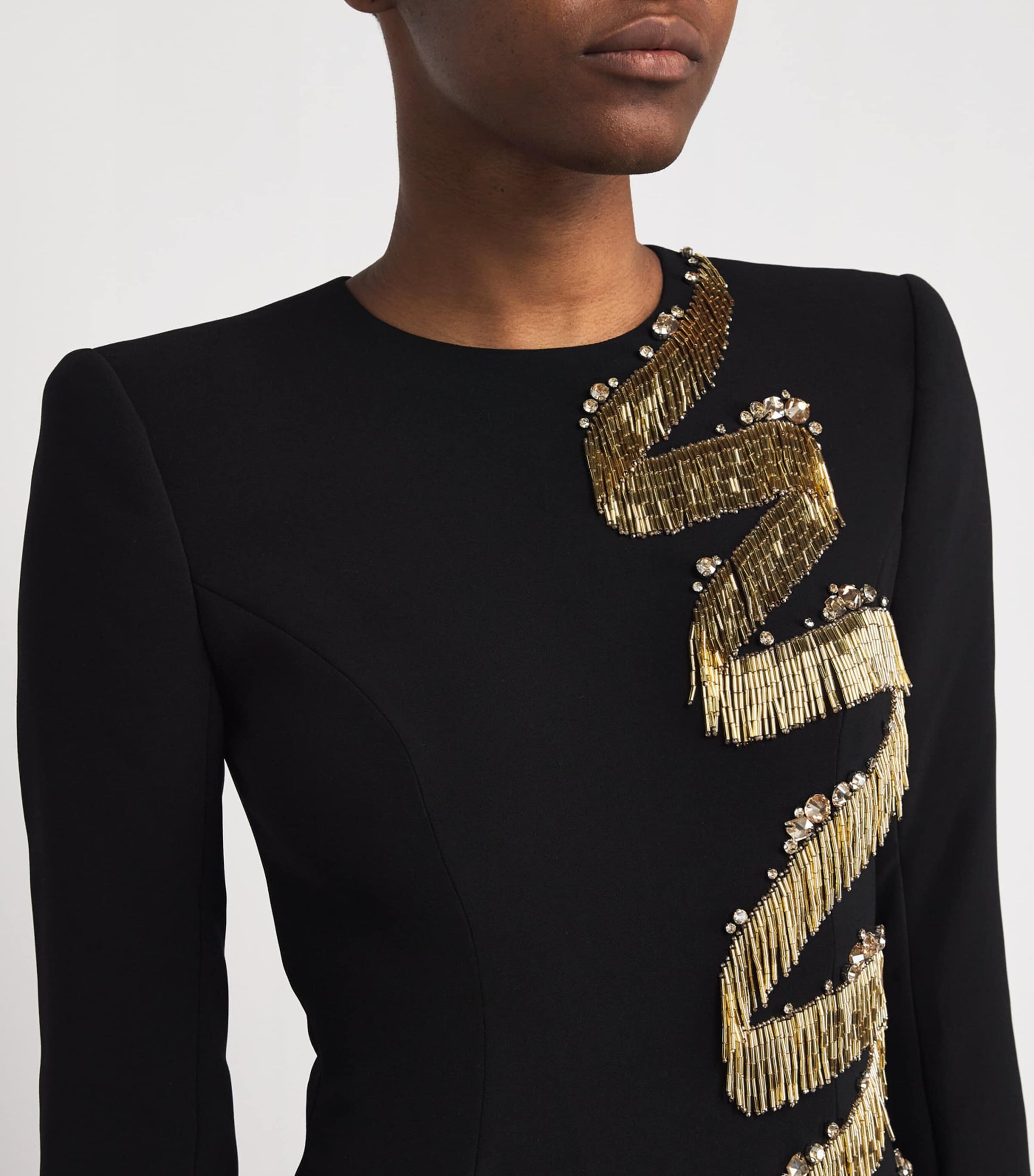 Jenny Packham Black Embellished Liberty Maxi Dress