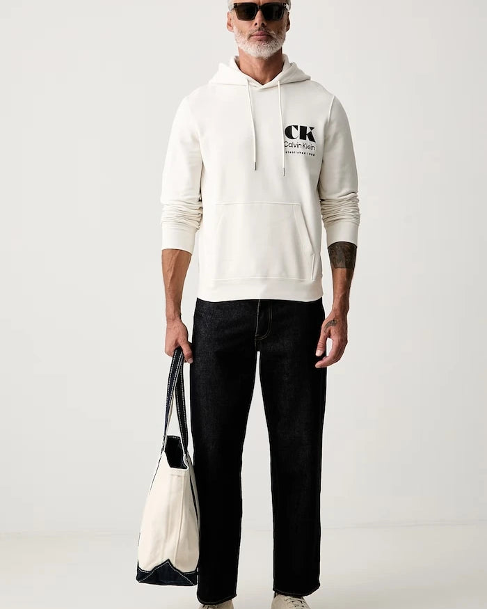 Calvin Klein Jeans erkek pamuklu kapüşonlu sweatshirt