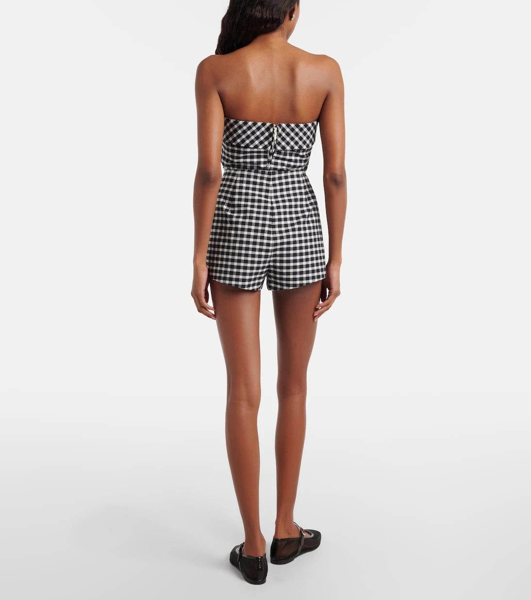 Posse - Chiara gingham cotton-blend shorts