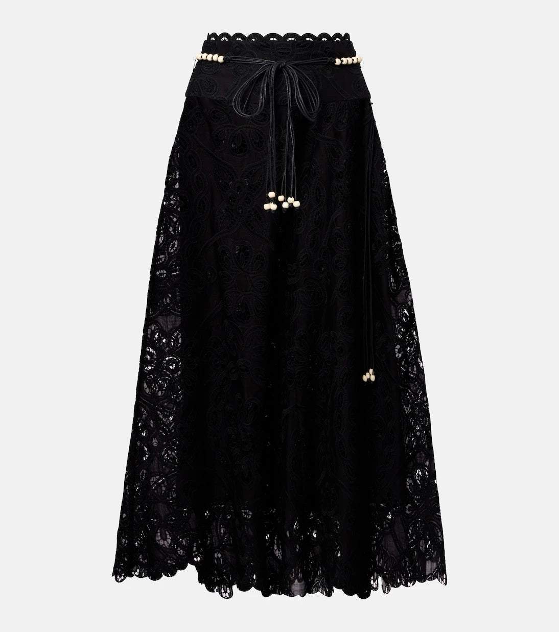 Zimmermann - Rhiannon embroidered cotton midi skirt