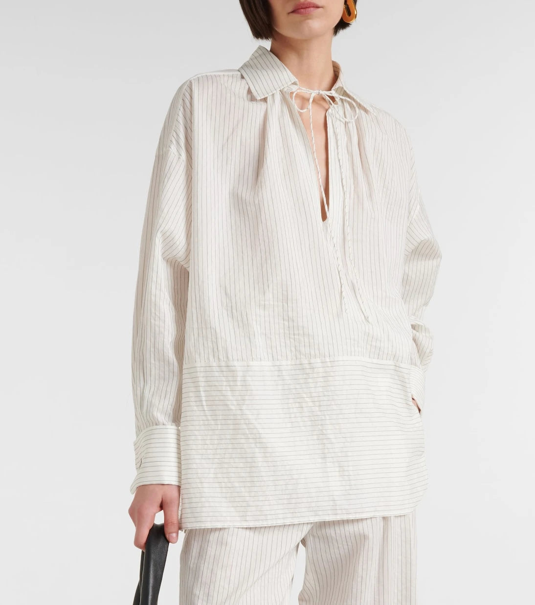 Max Mara - Saletta pinstripe cotton and silk shirt