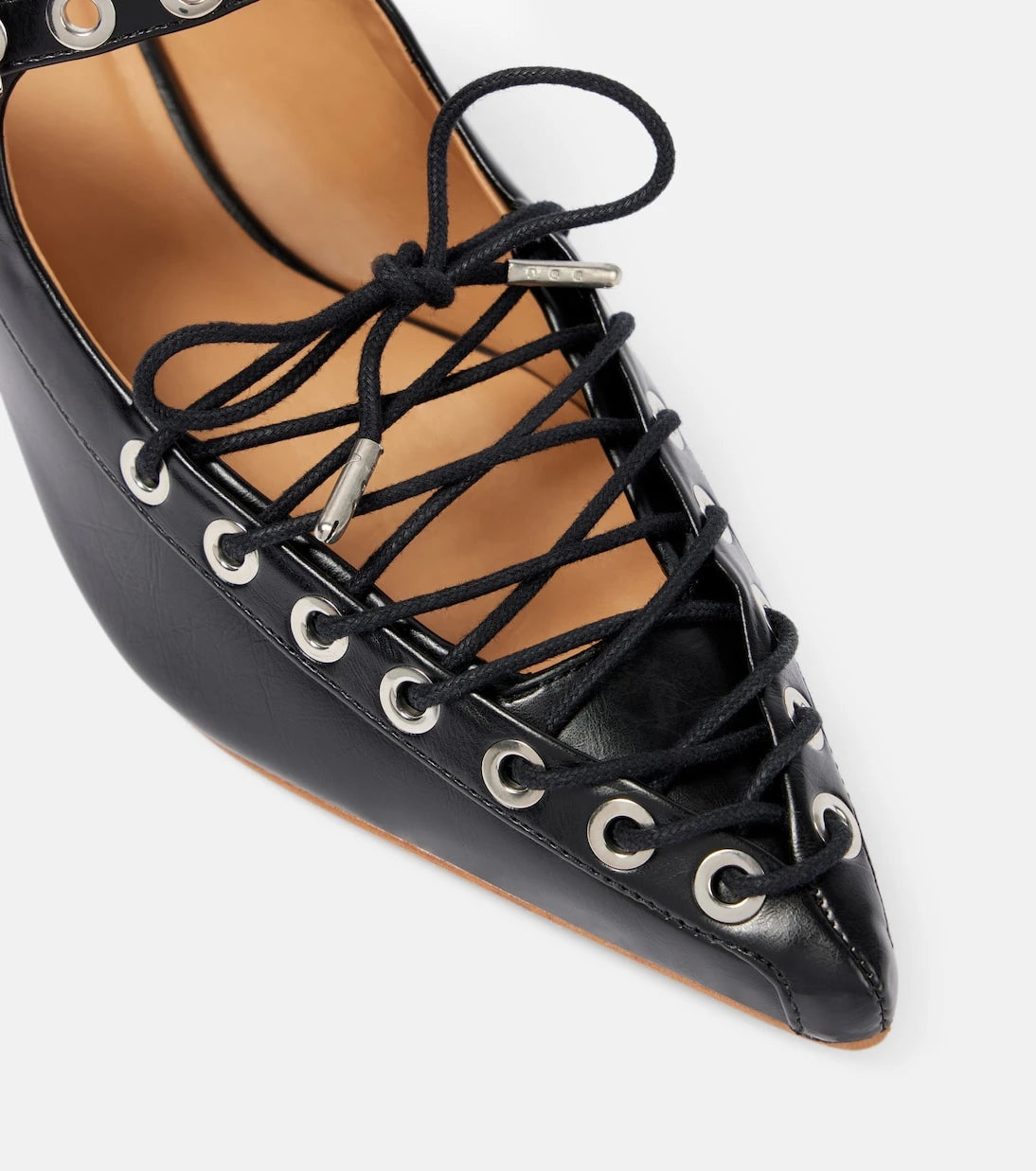 Ganni - Faux leather lace-up mules