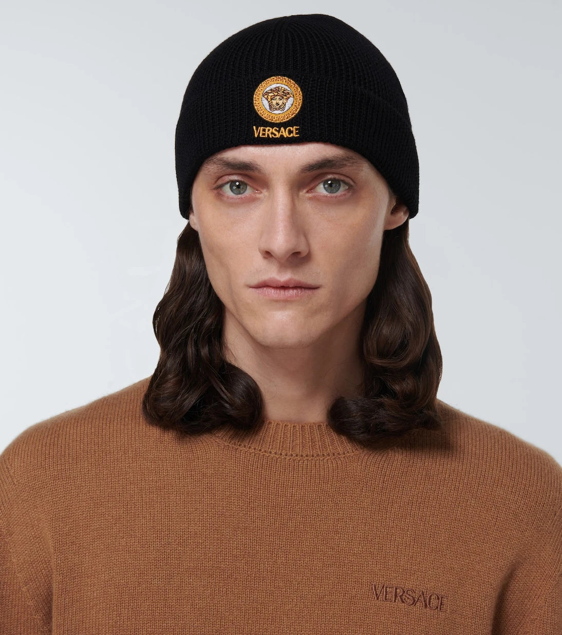 Versace - Medusa embroidered wool beanie