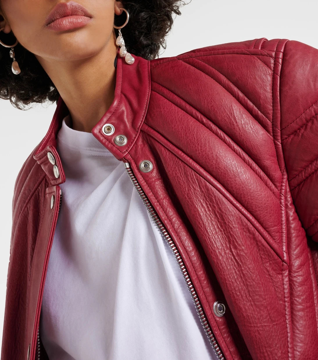 Isabel Marant - Padded paneled leather biker jacket