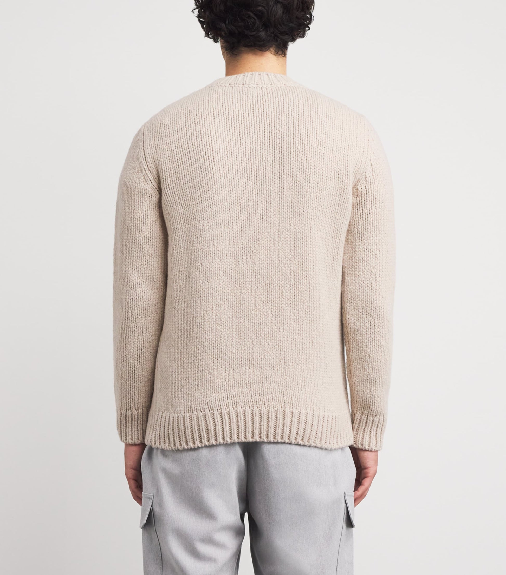 Eleventy Beige Wool Embroidered Sweater