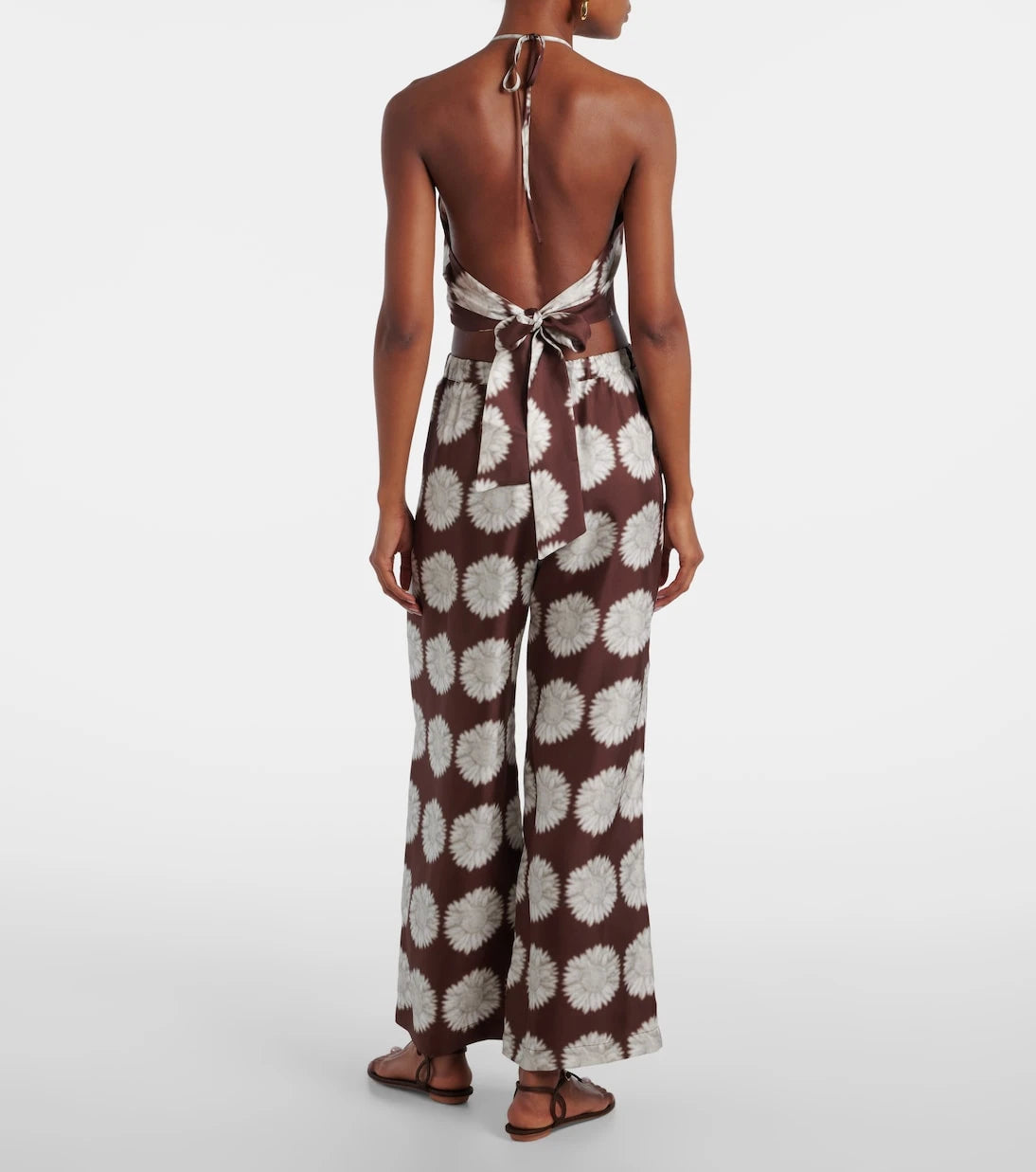 Asceno - Bello printed halterneck silk top