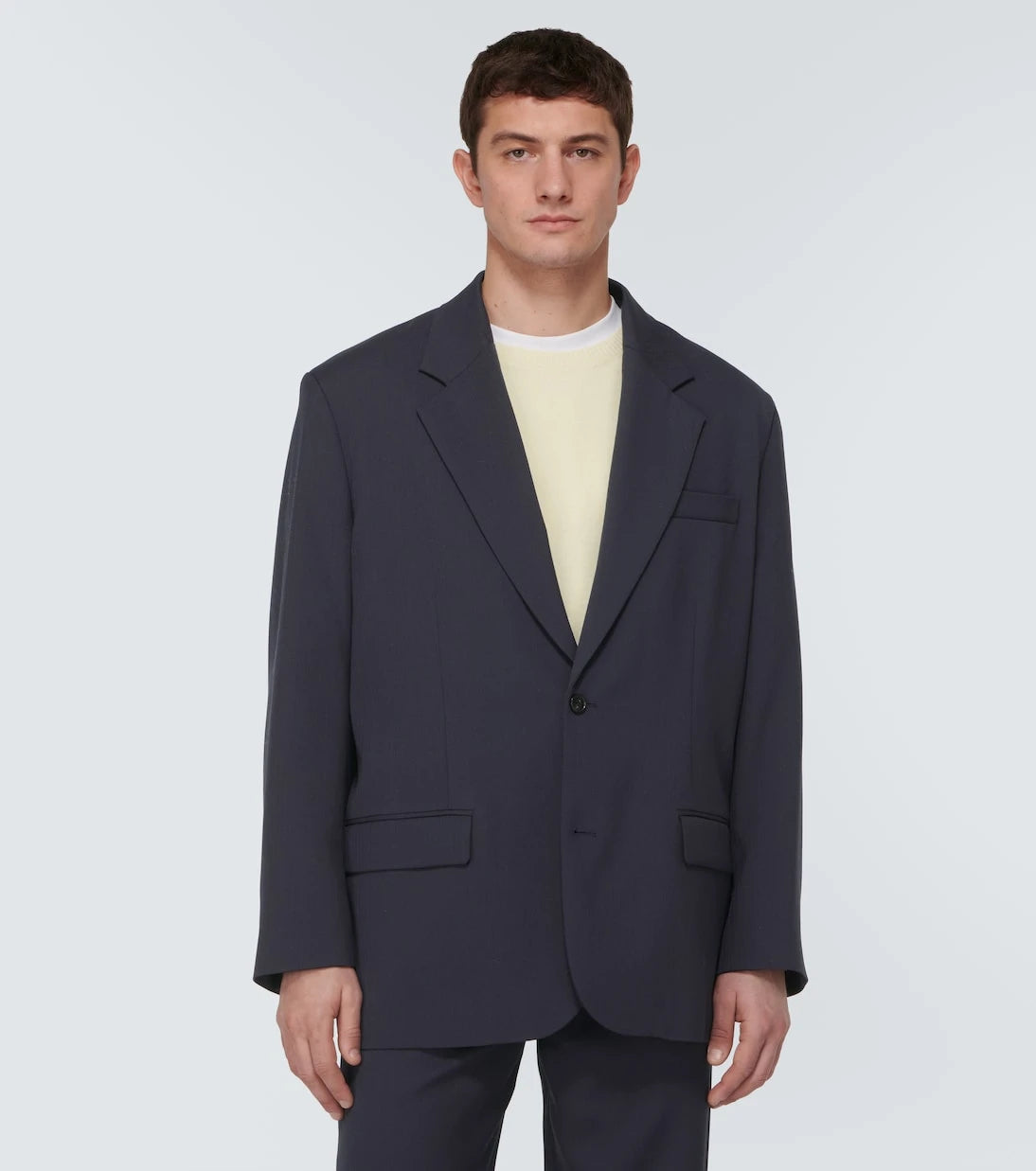 Acne Studios - سترة بليزر كبيرة الحجم من مزيج الصوف