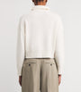 White Cashmere-Blend Rollneck Sweater