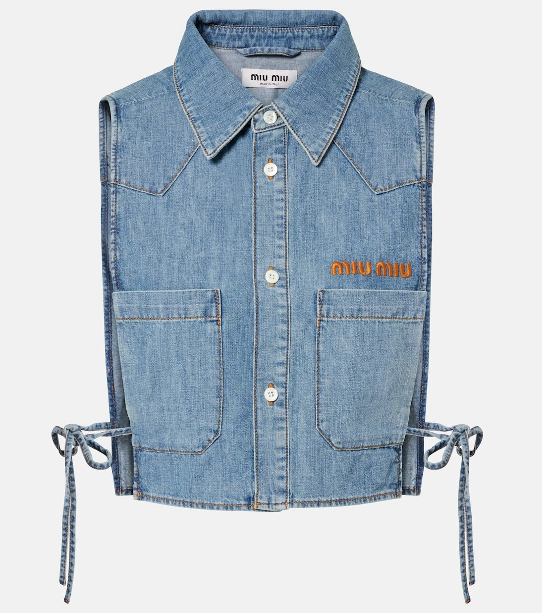Miu Miu - Chambray crop top