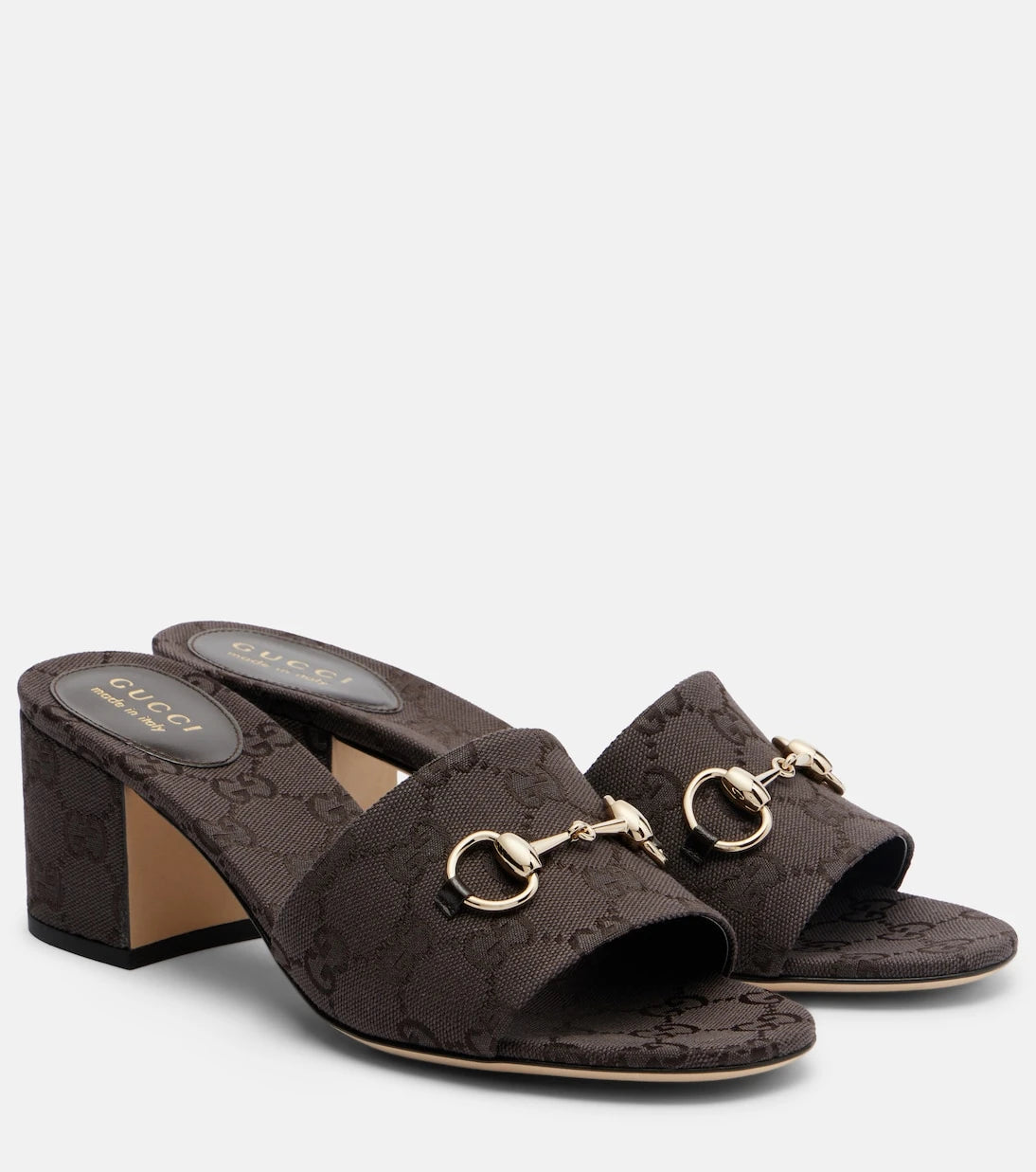 Gucci - Horsebit GG Canvas mules