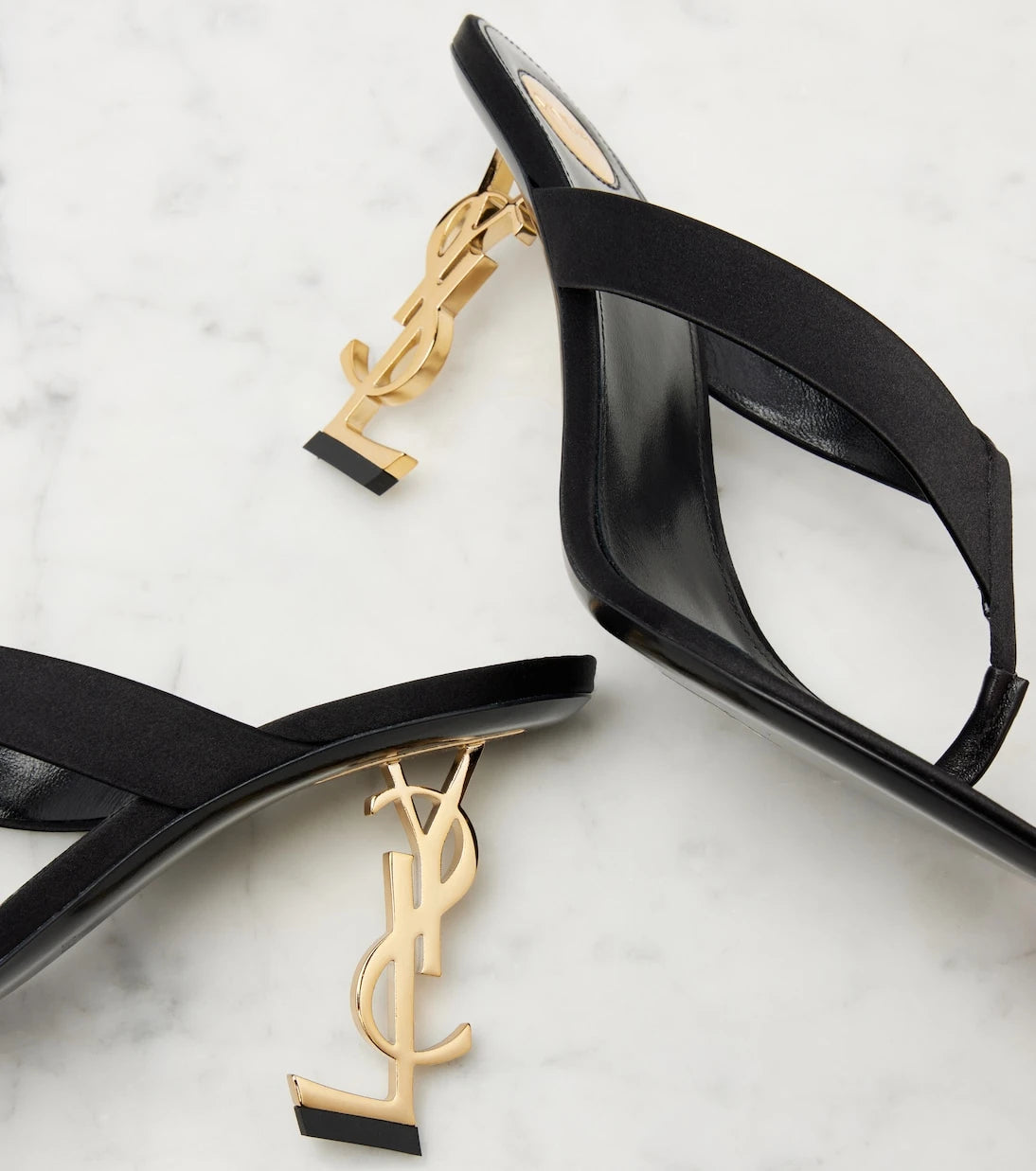 Saint Laurent - Opyum 85 satin crêpe mules