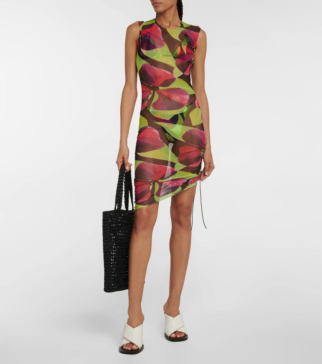 Louisa Ballou - Printed ruched minidress