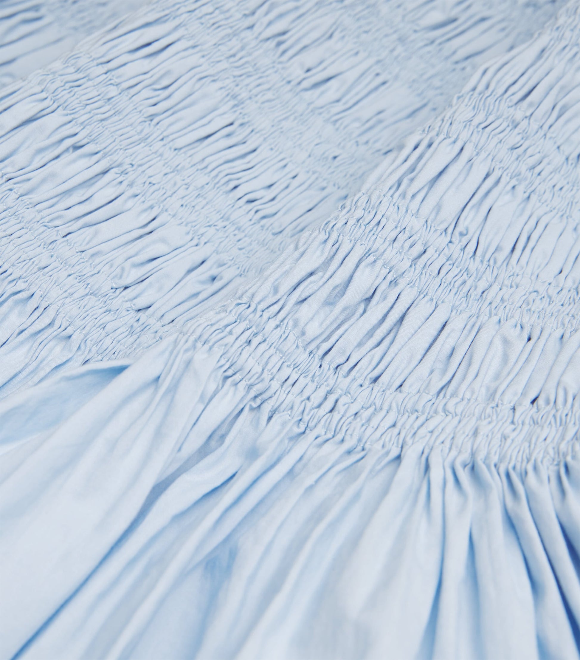 Matteau Blue Organic Cotton Shirred Mini Dress