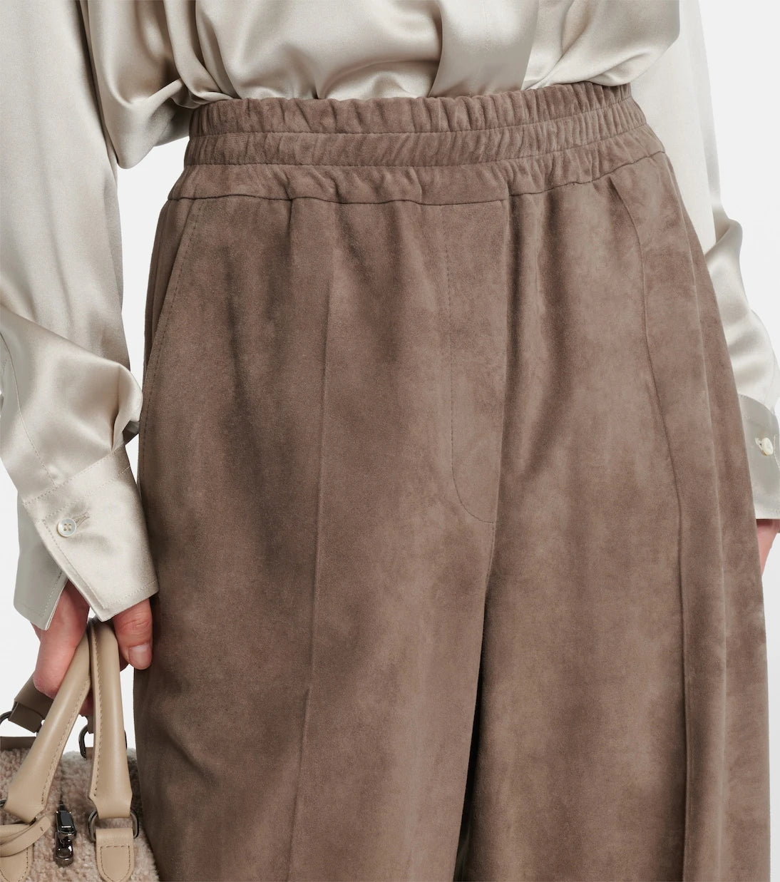 Brunello Cucinelli - Suede wide-leg pants
