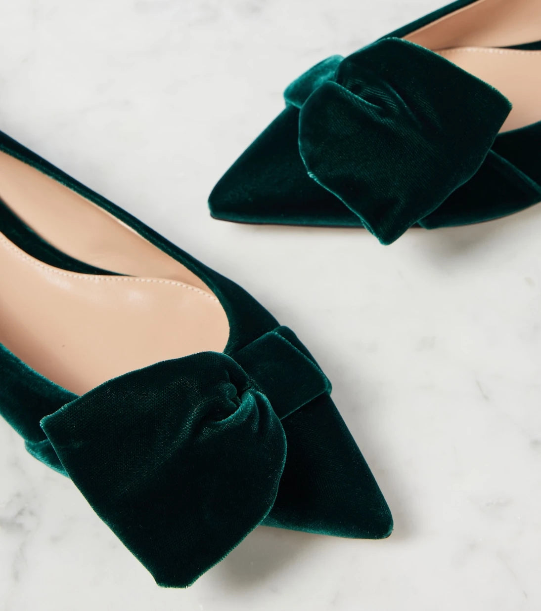 Gianvito Rossi - Bow-detail velvet ballet flats