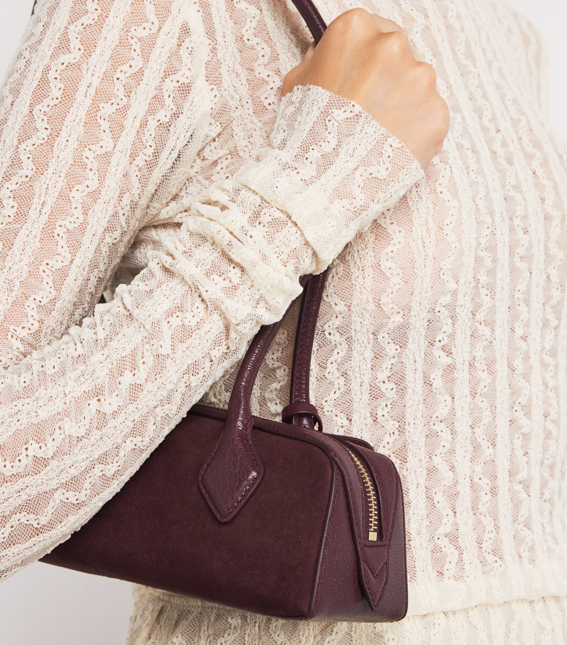 MAX&Co. White Lace Long-Sleeve T-Shirt