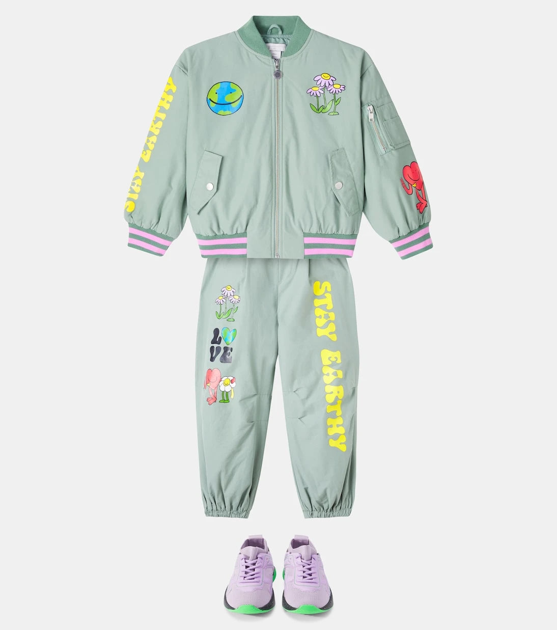 Stella McCartney Kids - Printed cotton-blend bomber jacket