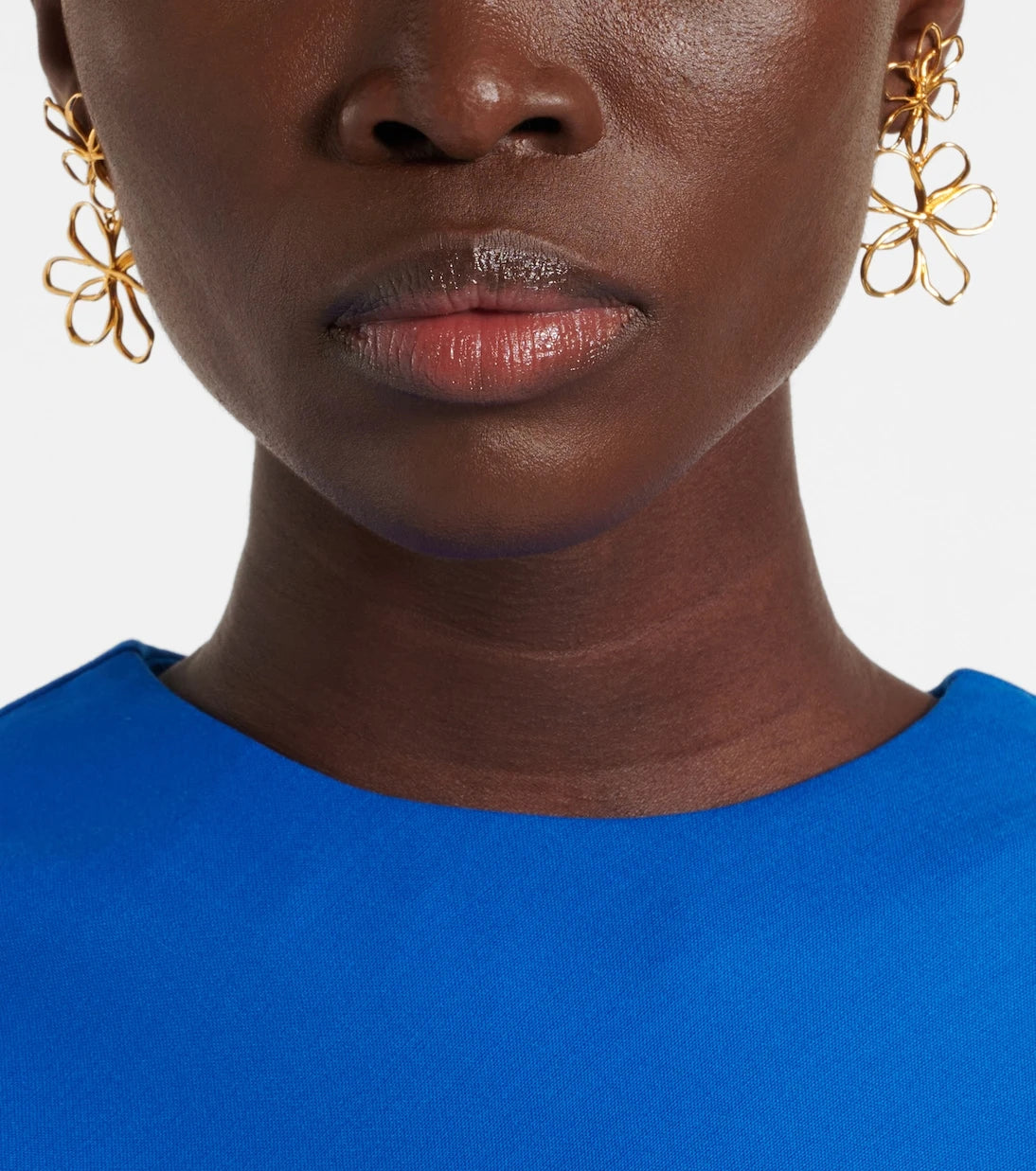 Oscar de la Renta - Threaded Flower drop earrings