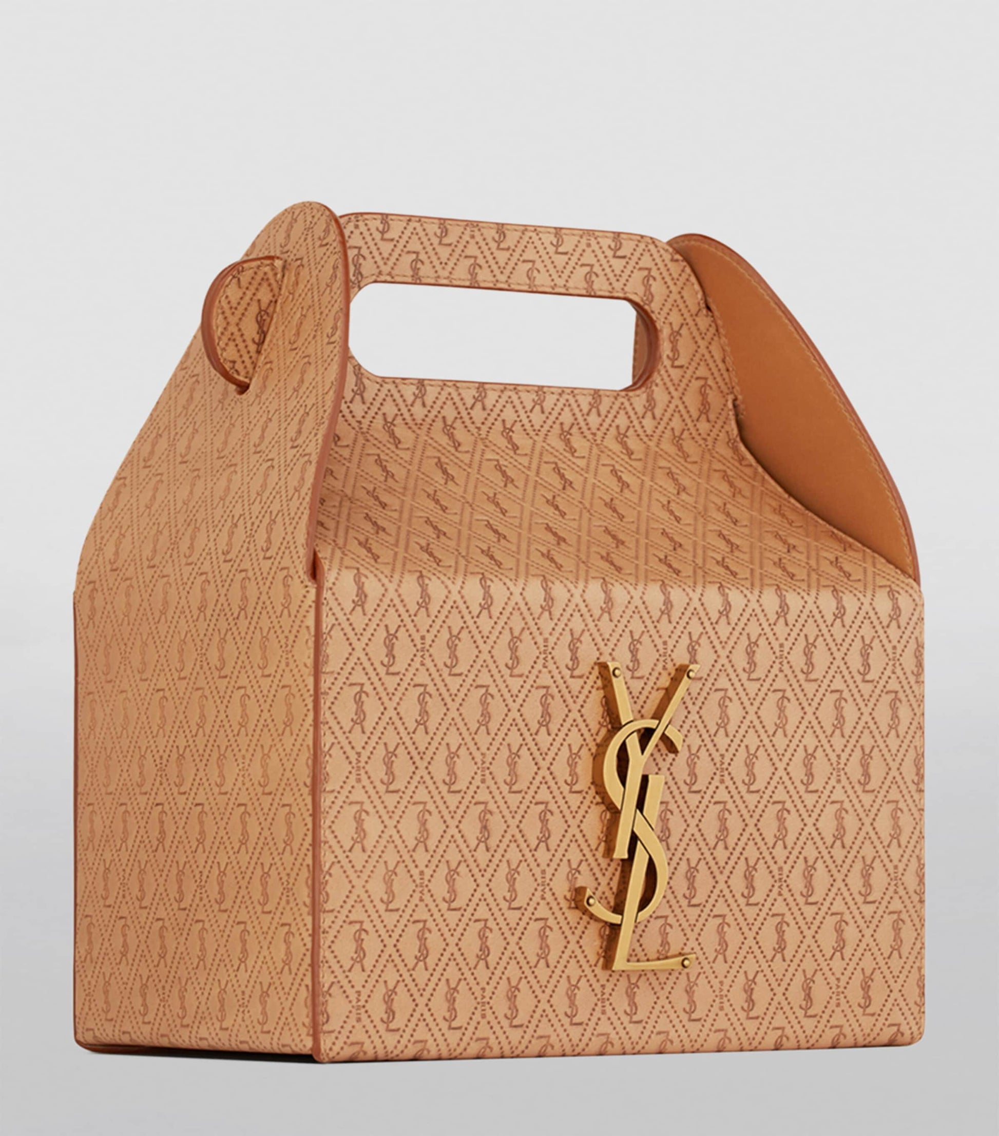 Saint Laurent Beige Embossed Take-Away Box Bag