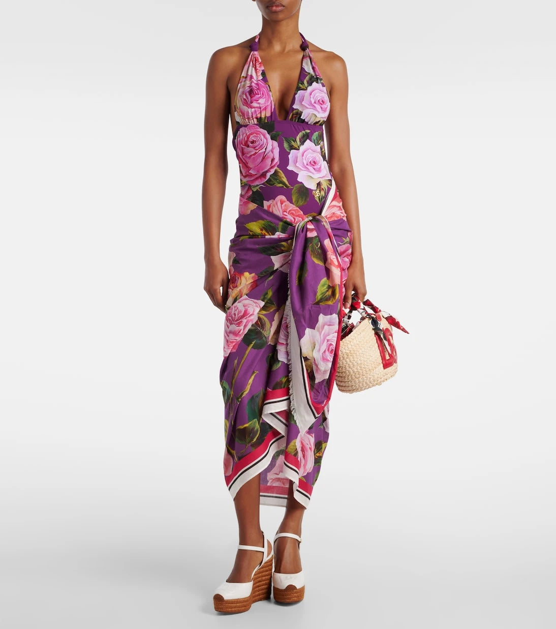 Dolce&Gabbana - Floral cotton beach cover-up