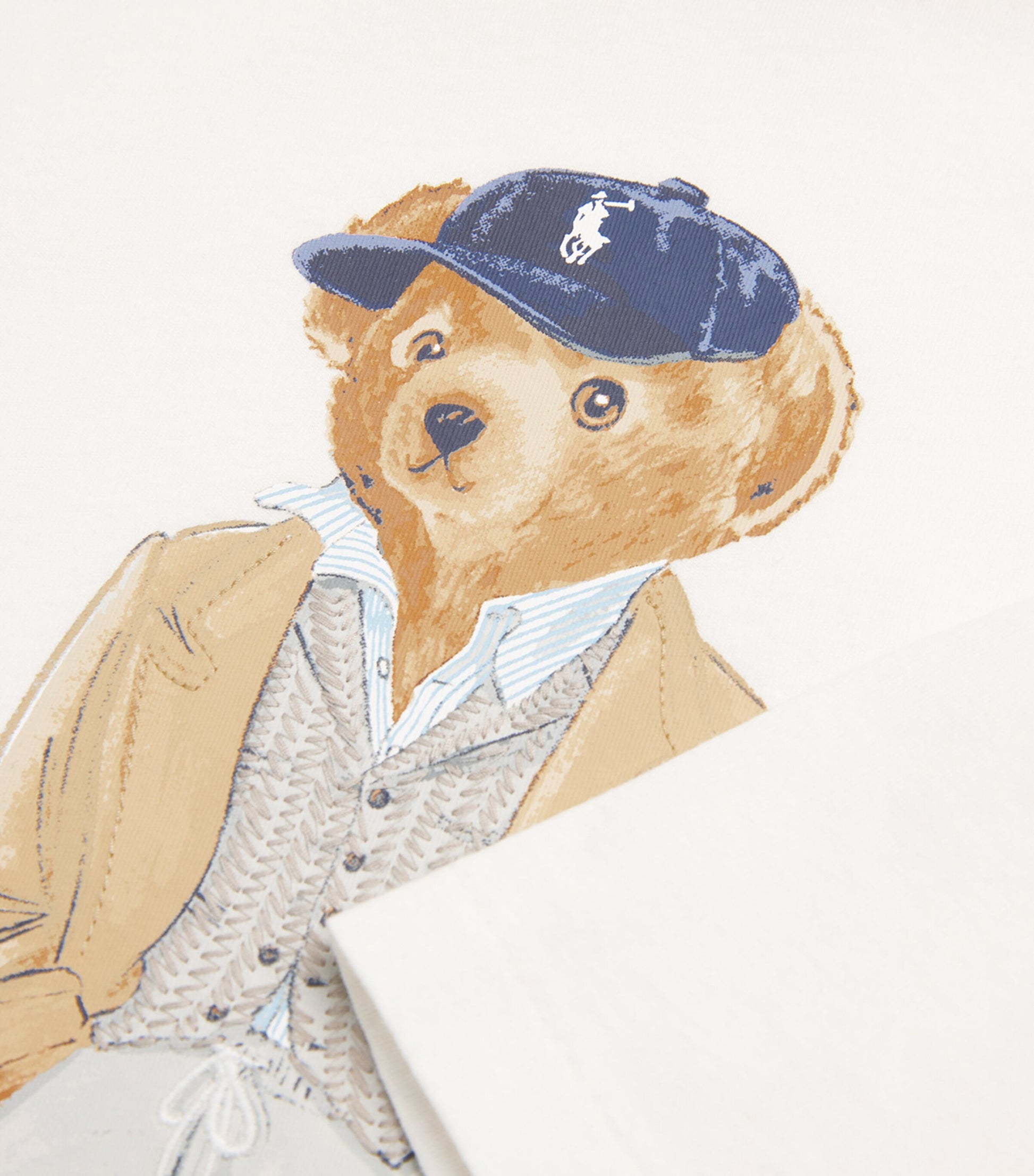 Ivory Cotton Polo Bear T-Shirt