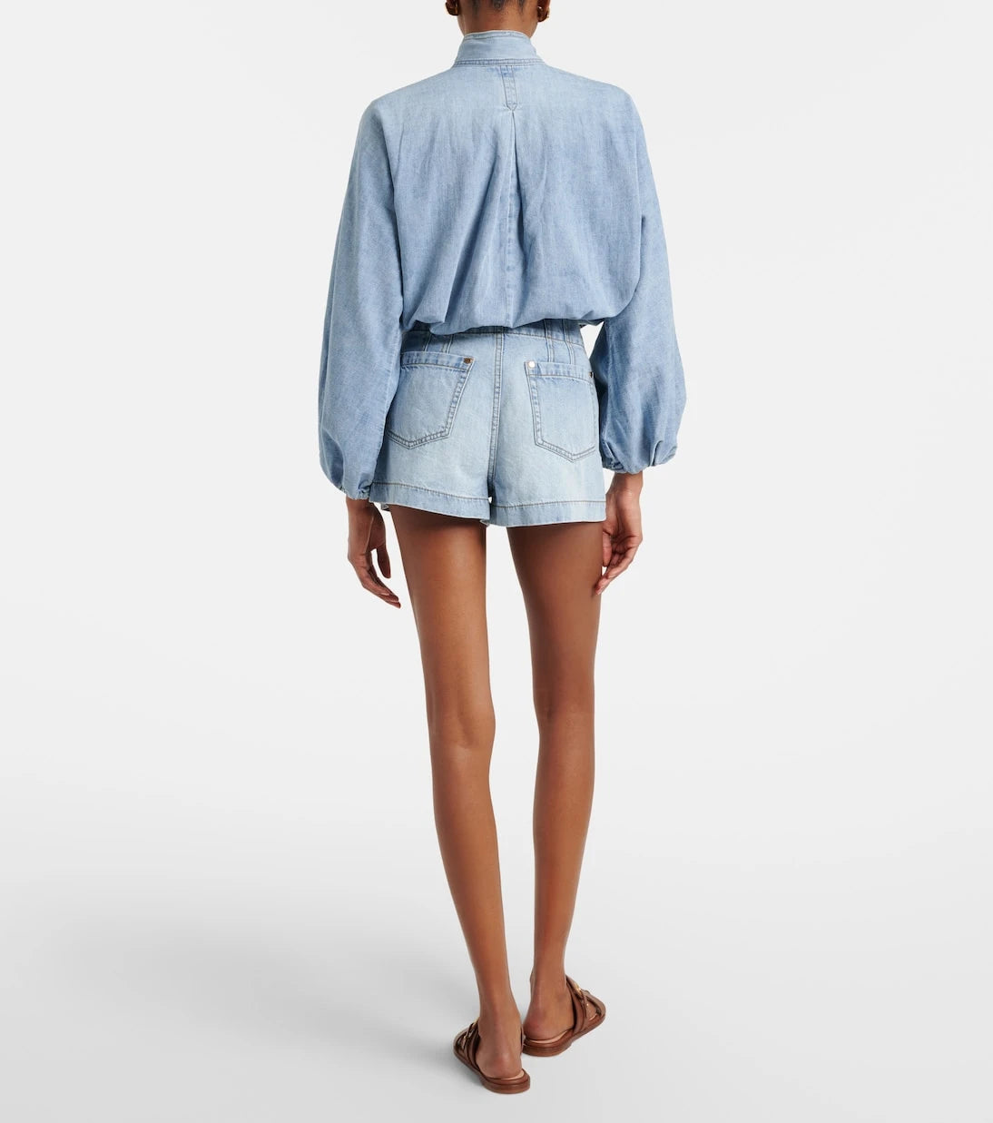 Zimmermann - Indra high-rise denim shorts