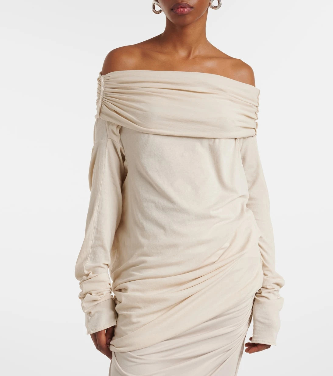 Entire Studios - Bound off-shoulder cotton-blend top